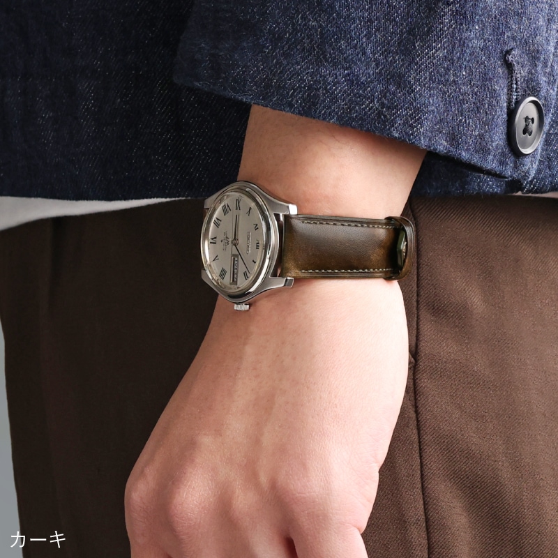 時計バンド ミュージアムカーフ 牛革 ブラウン ZCA017C | 時計バンド