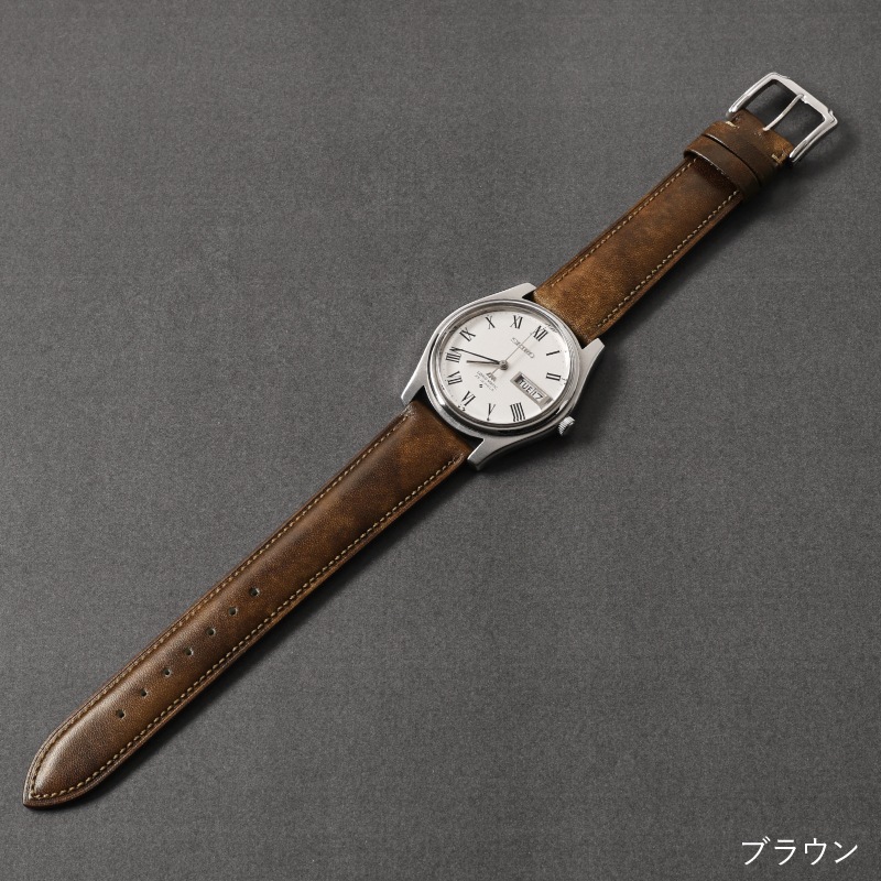 時計バンド ミュージアムカーフ 牛革 ネイビー ZCA017D | 時計バンド