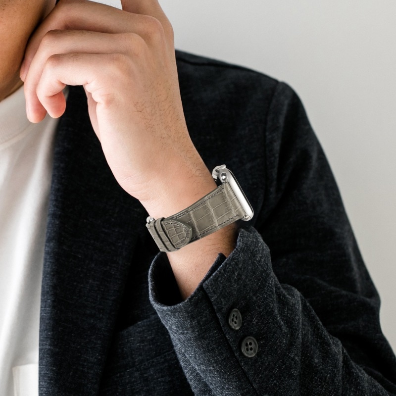 万双　Apple Watch用ベルト 44mm ネイビー　クロコダイル　中古 楽天市場】アップルウォッチ バンド クロコダイル 藍染 ネイビー