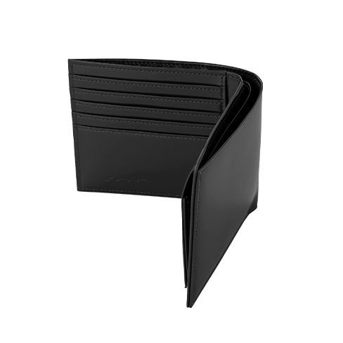 さとり 二つ折り財布 松阪レザー 硯（ブラック） HCK02A0-Z | 革小物