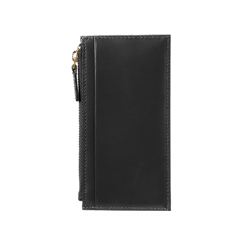 黒いレザー製コンパクト財布 グレディア コンパクト財布 松阪レザー ブラック | 革小物 | バンビ