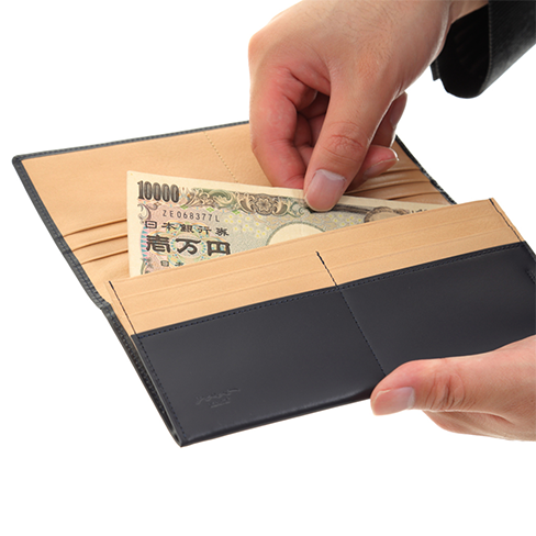 さとり 長財布 松阪レザー 藍 | 革小物 | バンビ公式オンラインストア