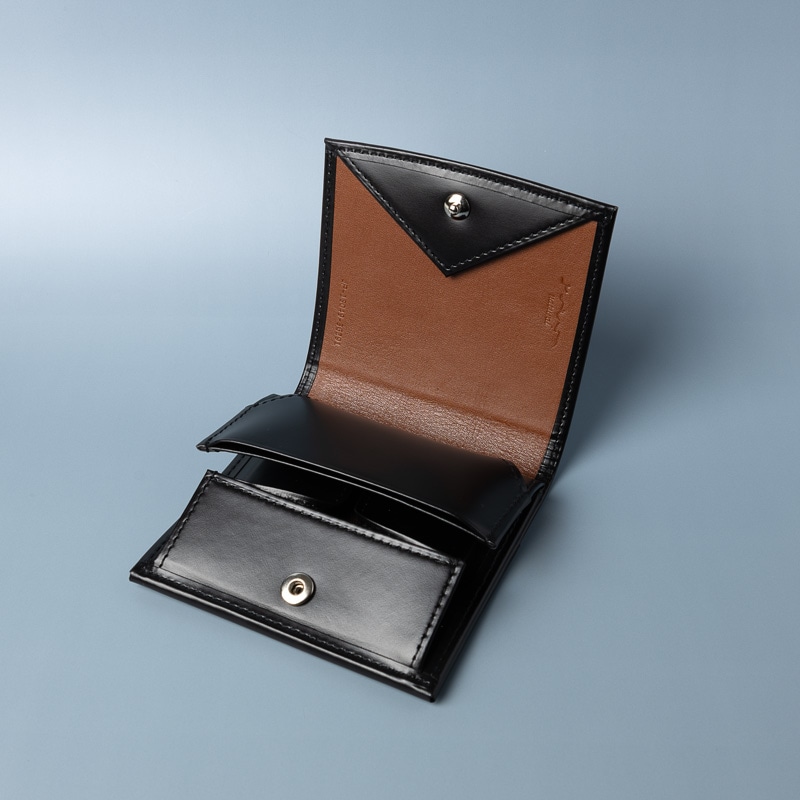 さとり コンパクト財布 松阪レザー 青褐（ネイビー） HCK65D-Z | 革