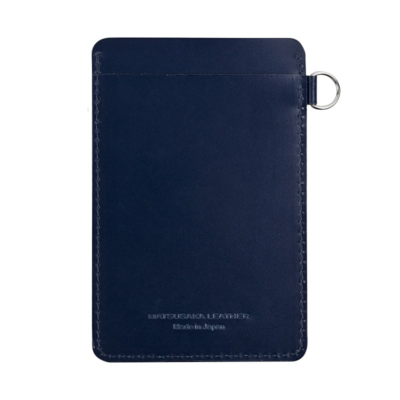MATSUSAKA LETHER パスケース MATSUSAKA LEATHER 切り絵カードケース 松阪レザー ネイビー