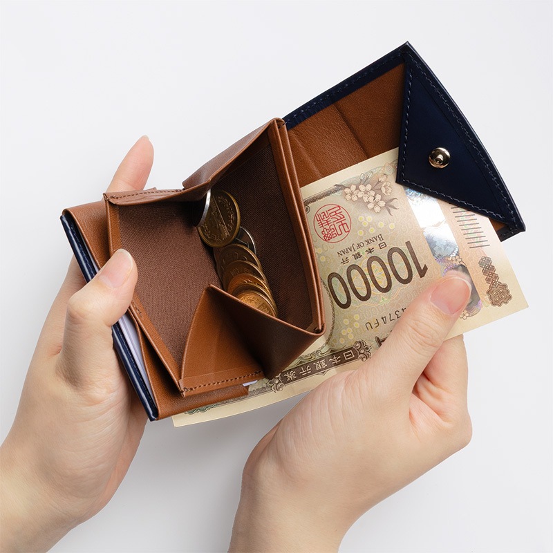 さとり コンパクト財布 松阪レザー 硯（ブラック） HCK77A-Z | 革小物