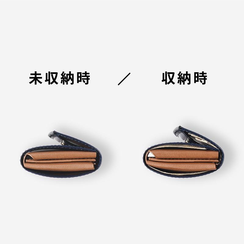 さとり コンパクト財布 松阪レザー 硯（ブラック） HCK77A-Z | 革小物