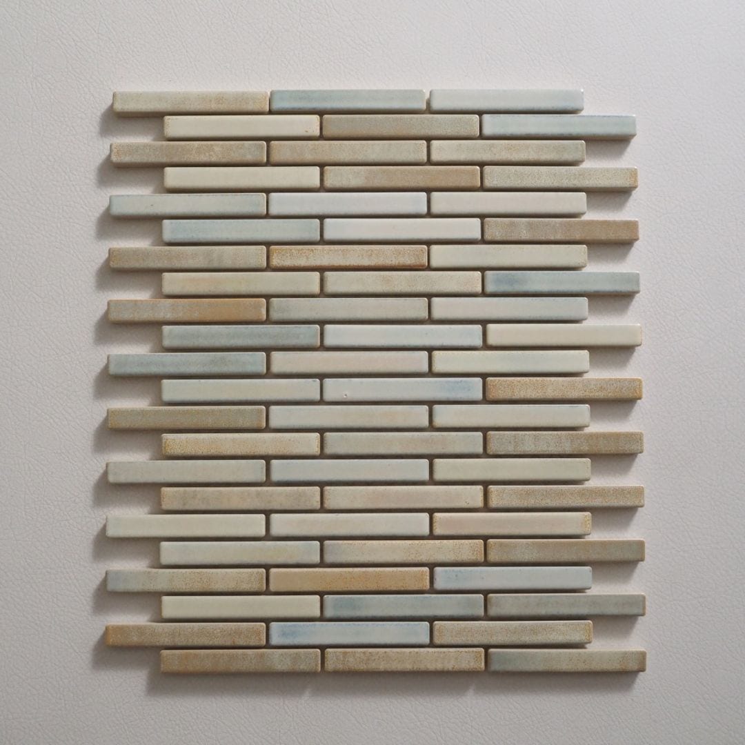 ボーダータイル 13×88mm フルシート ＜ルミナス＞ホワイト