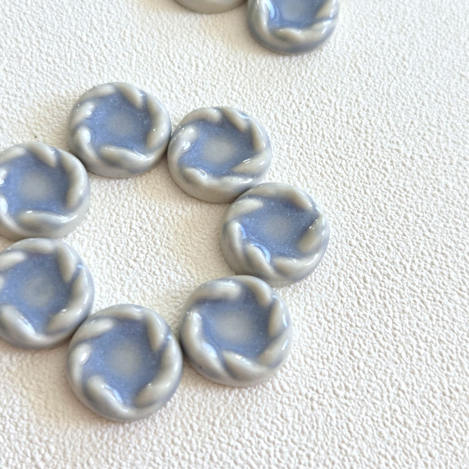 美濃焼 パーツ ＜ぼたん・ブルーグレー 限定色＞1ピース