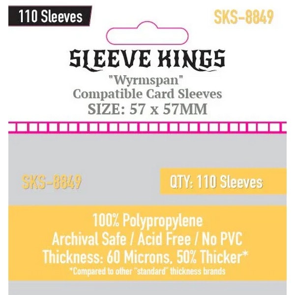 ○【山吹57x57】：スリーブキング・カードスリーブ・ワイアームスパン