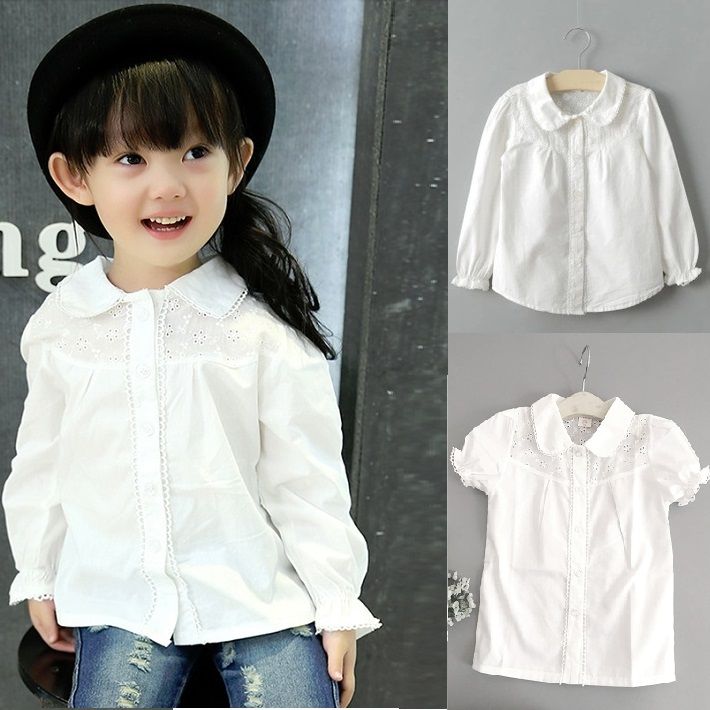 BAOBAO Ҷ ХХ Kids shirt Ҥɤ  륺 ֥饦 λҥ  ۥ磻ȥ եޥ륷 ݶ å Ⱦ Ĺµ Ҥɤ֥饦 100-140cm