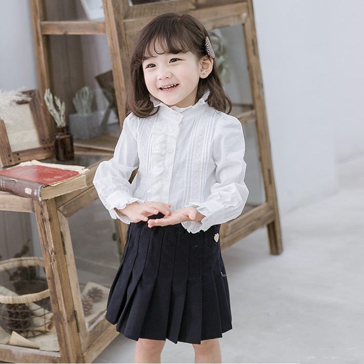 BAOBAO �Ҷ��� �Х��Х� Kids shirt �Ҥɤ� ����� �����륺 �֥饦�� ���λ� �ۥ磻�ȥ���� Ĺµ �졼������ĥ֥饦�� �ե����ޥ� �ݶ� �ե�ե�ɽ� ���å� �Ҥɤ⥷��� �Ҥɤ�֥饦�� 100-140cm