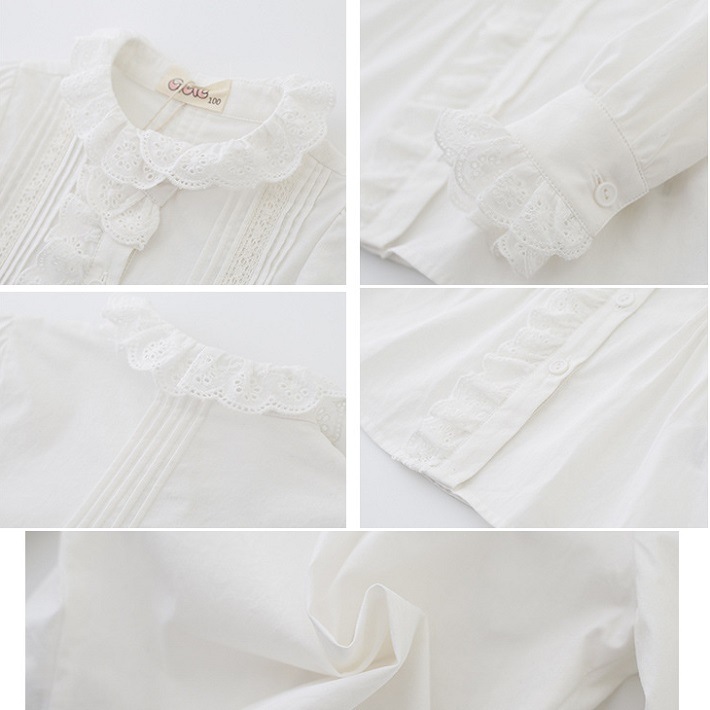 BAOBAO �Ҷ��� �Х��Х� Kids shirt �Ҥɤ� ����� �����륺 �֥饦�� ���λ� �ۥ磻�ȥ���� Ĺµ �졼������ĥ֥饦�� �ե����ޥ� �ݶ� �ե�ե�ɽ� ���å� �Ҥɤ⥷��� �Ҥɤ�֥饦�� 100-140cm