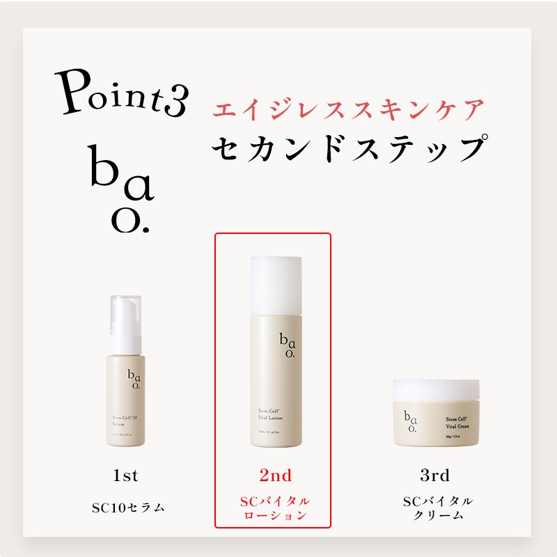 Wヒト幹細胞培養液+エクソソーム配合　バオ・SCバイタルローション〈エイジングケア化粧水・120mL〉