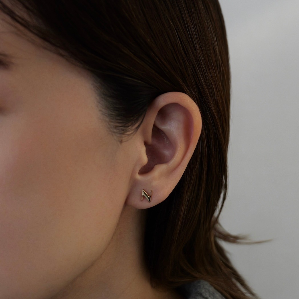 【COLLABORATION】Pilgrim Surf+Supply / Initial Earrings N