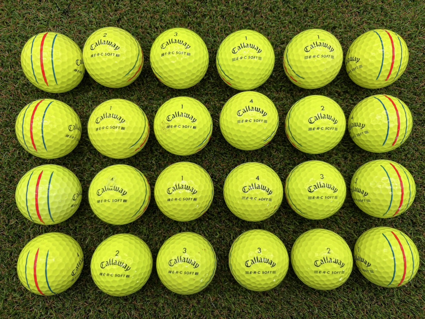 キャロウェイゴルフ ERC SOFT　年代混合（カラー：イエロー）24球【品質★★】