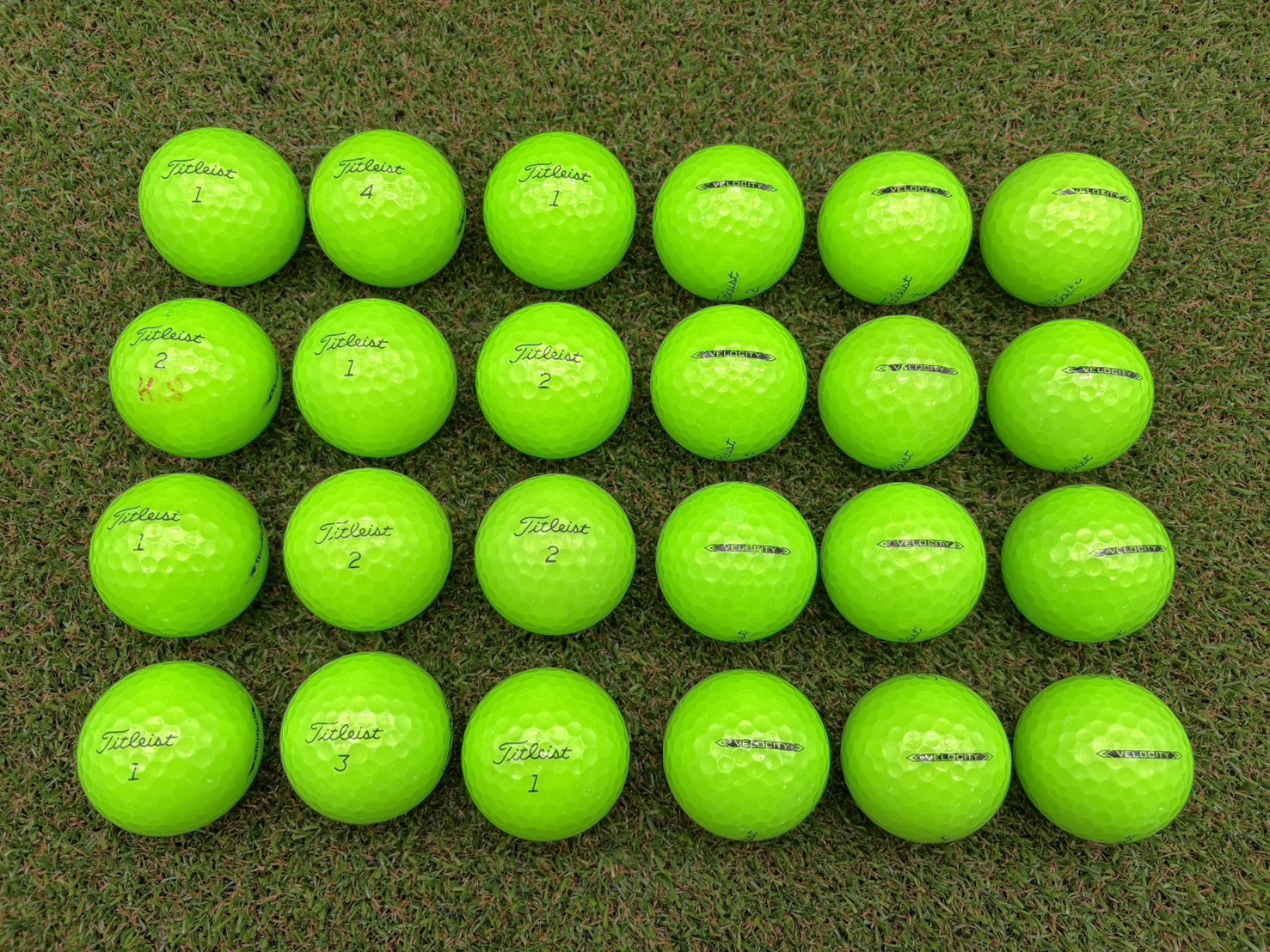 タイトリスト ヴェロシティ 24球　グリーン【品質★★★～★★】