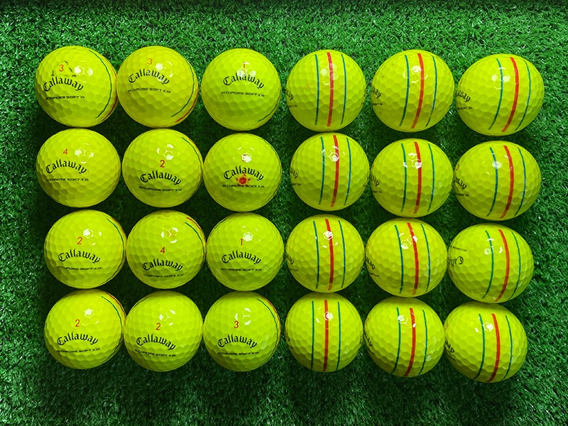 キャロウェイゴルフ CHROME SOFTシリーズ トリプル・トラック 年代混合(カラー:イエロー)24球【品質★★★~★★混合】