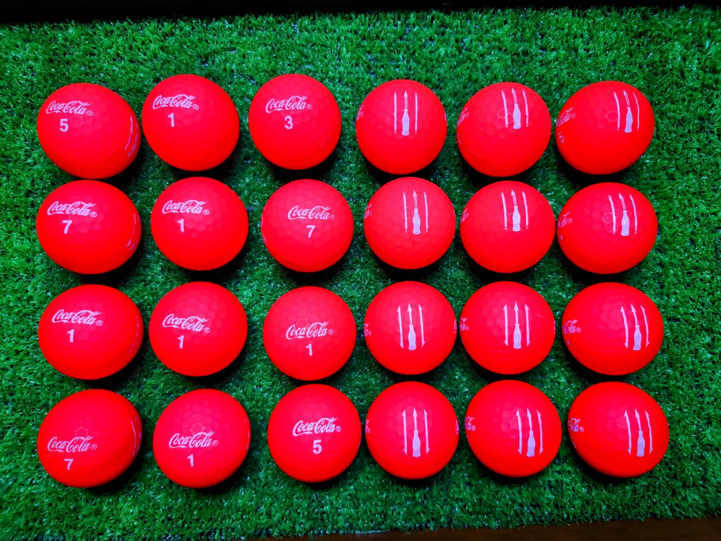 コカ・コーラ ゴルフボール マットレッド 24球【品質★★★~★★】