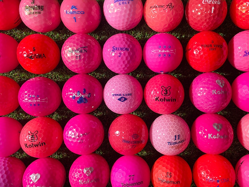 【厳選】高品質 ゴルフボール 50球セット 赤色系統