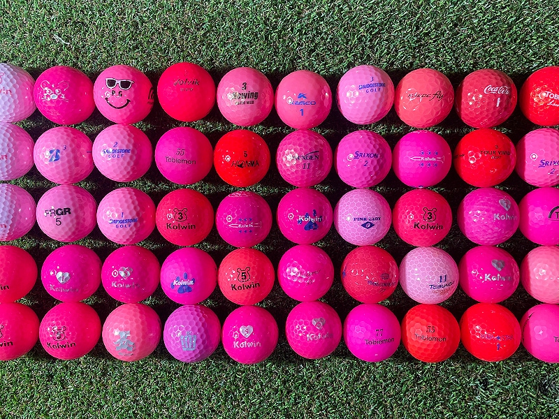 【厳選】高品質 ゴルフボール 50球セット 赤色系統