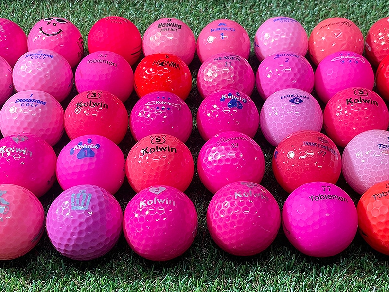 【厳選】高品質 ゴルフボール 50球セット 赤色系統