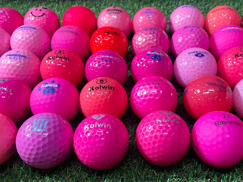 【厳選】高品質 ゴルフボール 50球セット 赤色系統