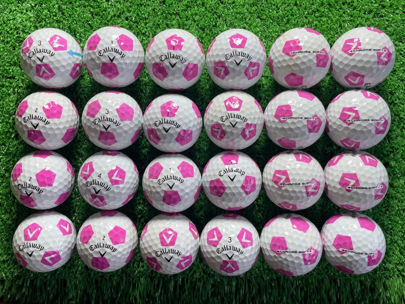 キャロウェイゴルフ 　サッカーボール柄 　年代混合（カラー：ピンク）24球【品質★★★～★★】