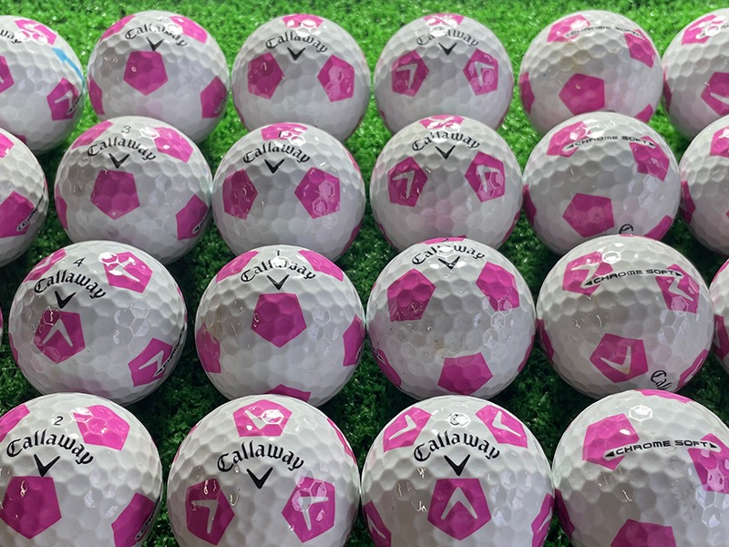キャロウェイゴルフ 　サッカーボール柄 　年代混合（カラー：ピンク）24球【品質★★★～★★】