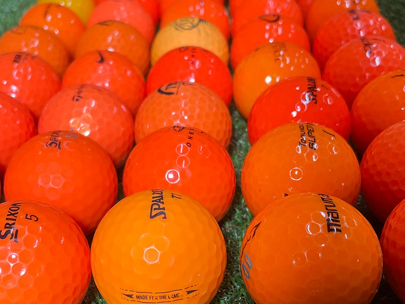 【厳選】高品質　ゴルフボール　５０球セット　オレンジ色系統