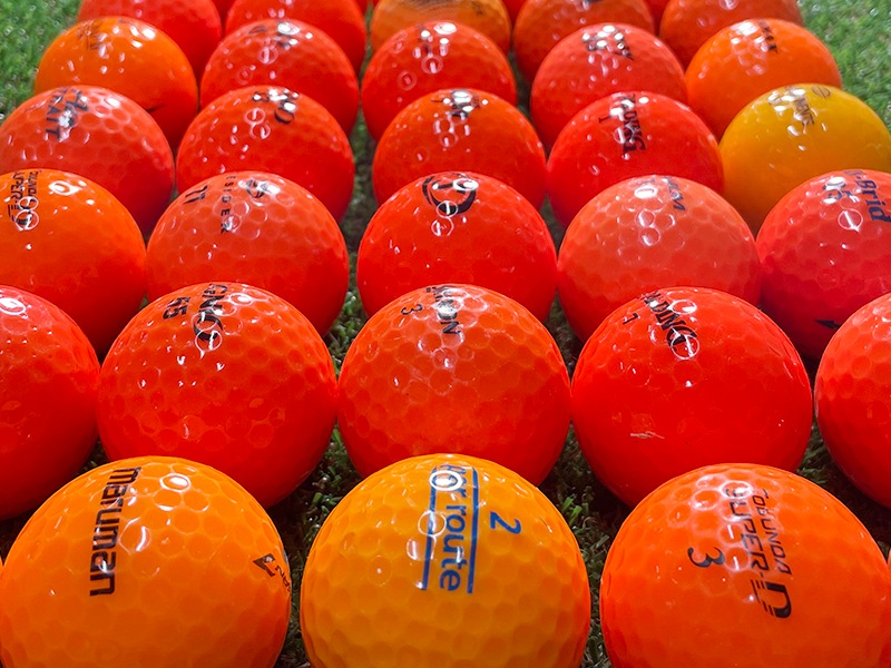 【厳選】高品質　ゴルフボール　５０球セット　オレンジ色系統