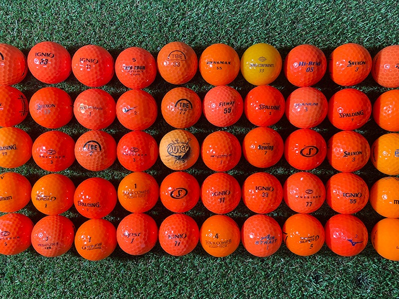 【厳選】高品質　ゴルフボール　５０球セット　オレンジ色系統