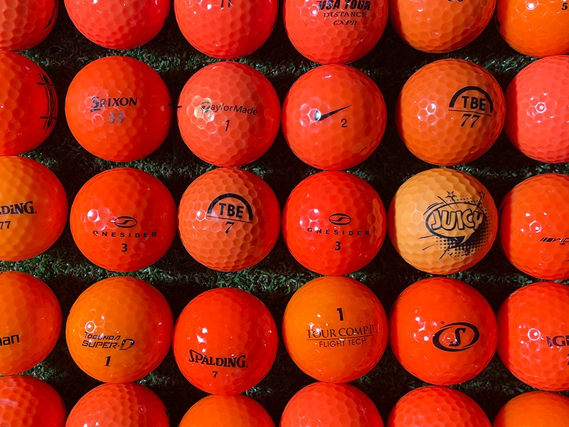 【厳選】高品質　ゴルフボール　５０球セット　オレンジ色系統