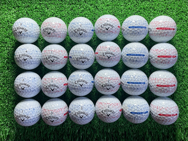 キャロウェイゴルフ SUPER SOFT SPLATTER 360(ブルー・レッド)24球【品質★★★~★★】