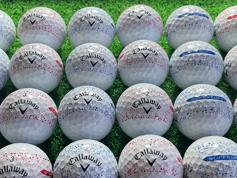 キャロウェイゴルフ SUPER SOFT SPLATTER 360(ブルー・レッド)24球【品質★★★~★★】