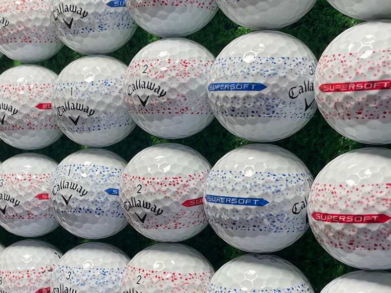 キャロウェイゴルフ SUPER SOFT SPLATTER 360(ブルー・レッド)24球【品質★★★~★★】