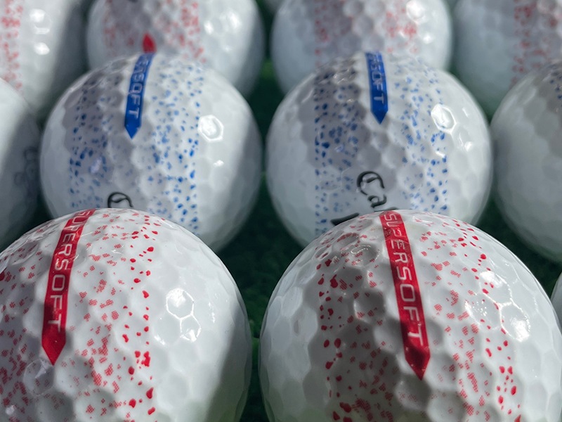 キャロウェイゴルフ SUPER SOFT SPLATTER 360(ブルー・レッド)24球【品質★★★~★★】