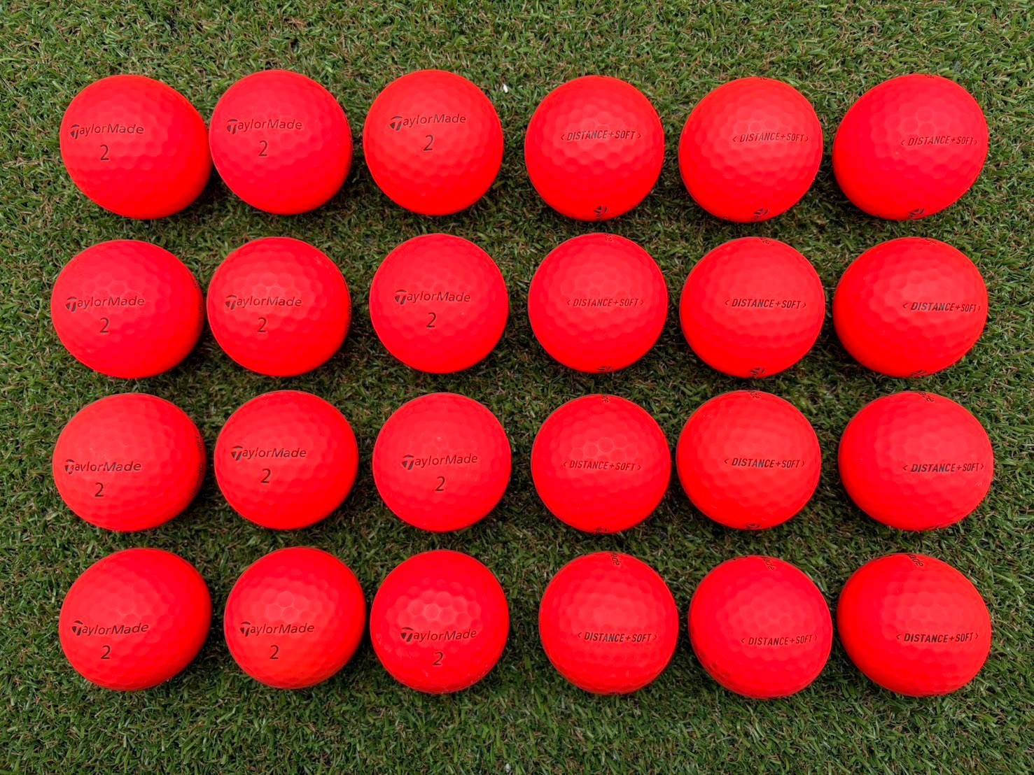 テーラーメイド ディスタンスソフト マッドカラー レッド 24球【品質★★★～★★】
