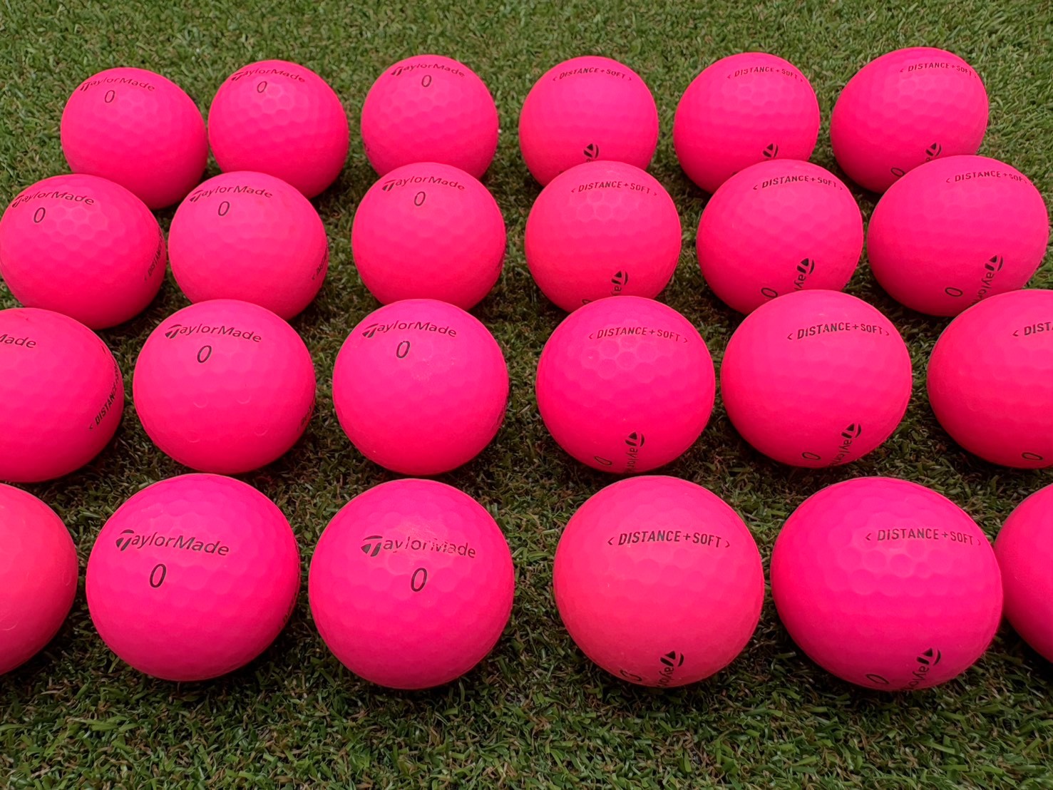 テーラーメイド ディスタンスソフト マッドカラー ピンク 24球【品質★★★~★★】