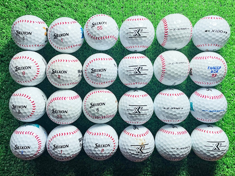 ダンロップ（スリクソン）シリーズ混合 野球柄 24球【品質★★★~★★】