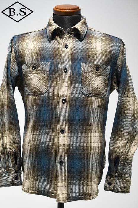 DELUXEWARE デラックスウエア hv-54 DELUXEWARE デラックスウエア ネルシャツ BLUE OMBRE SHIRT 長袖