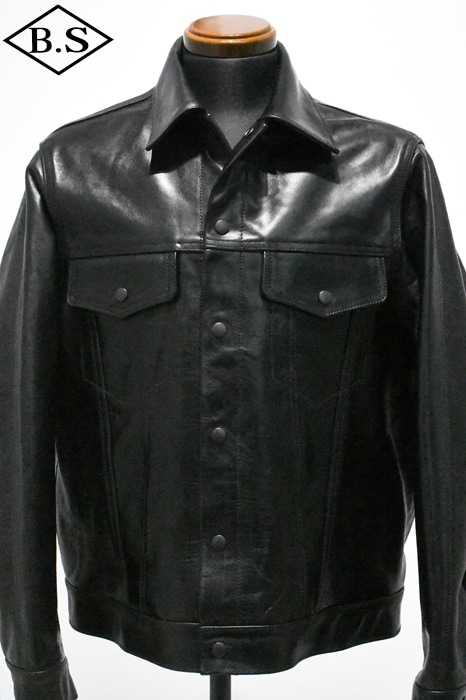 MASSES / マシス MASSES レザージャケット TRUCKER JACKET BLACK