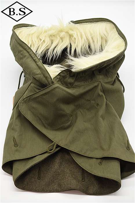 リアルマッコイズ REAL McCOYS フード MA21101 HOOD, WINTER, W/ SYNTHETIC FUR RUFF OLIVE