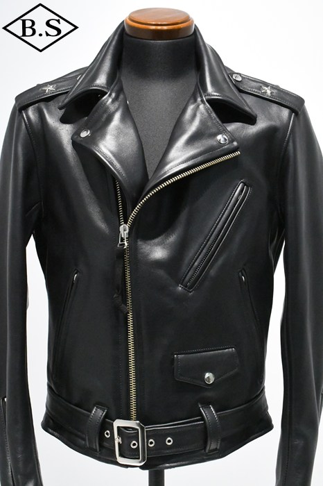 ロクロクロクレザーウェア 666 LEATHER WEAR トリプルシックス LJM-7 (JSLO401)  ワンスター ライダースジャケット BLACK