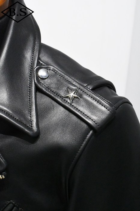 AWKH8671 トリプルシックス 666 ワンスタータイプ ライダースジャケット 38 黒 新品 デッドストック品 666 Leather Wear（トリプルシックスレザーウェア）の古着・中古品の