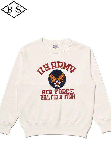 リアルマッコイズ REAL McCOYS スウェット MC25123 MILITARY PRINT SWEATSHIRT U.S. ARMY AIR FORCE, HILL FIELD MILK