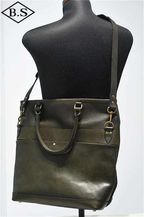 新品！vasco レザーネルソン　トートバッグ　オリーブ ☆ / ヴァスコ VASCOトートバッグ VS-244LS LEATHER NELSON 2WAY BAG