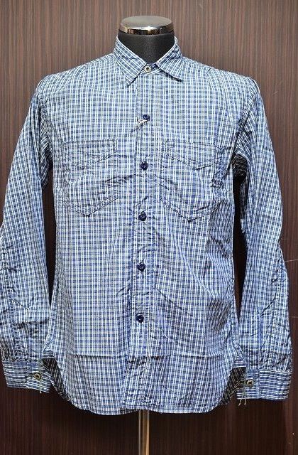 ミスターフリーダム 長袖シャツ Mr.Freedom NOS POPLIN CHECK SHIRTS ネイビー