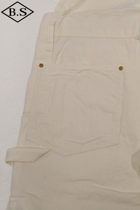 アイアンハート 10.5ozホワイトヘリンボン ダブルニーオーバーオール W30