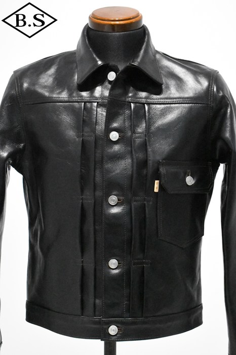 ダブルヘリックス DOUBLE HELIX レザージャケット WM0801 Bulldog 1st Type Gジャン ブランケット付き Black 