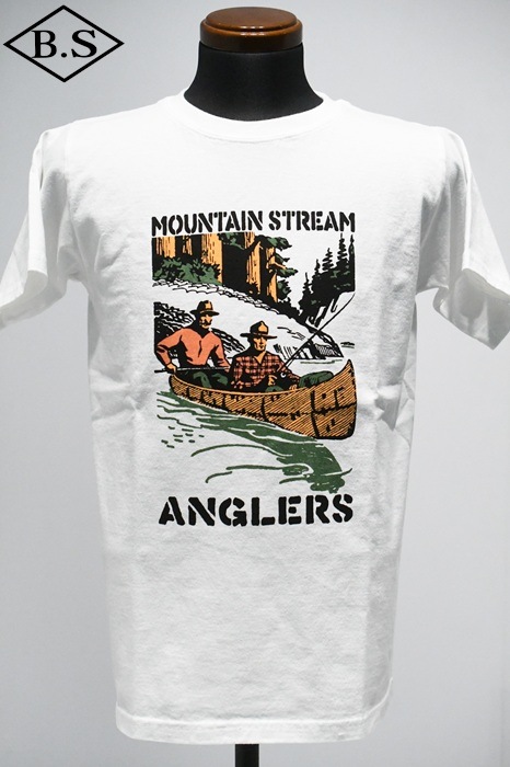 フェローズ PHERROW’S Tシャツ 25S-PT12 MOUNTAIN STREAM ホワイト WHITE